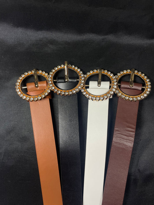 Glam Crystal Buckle Belt