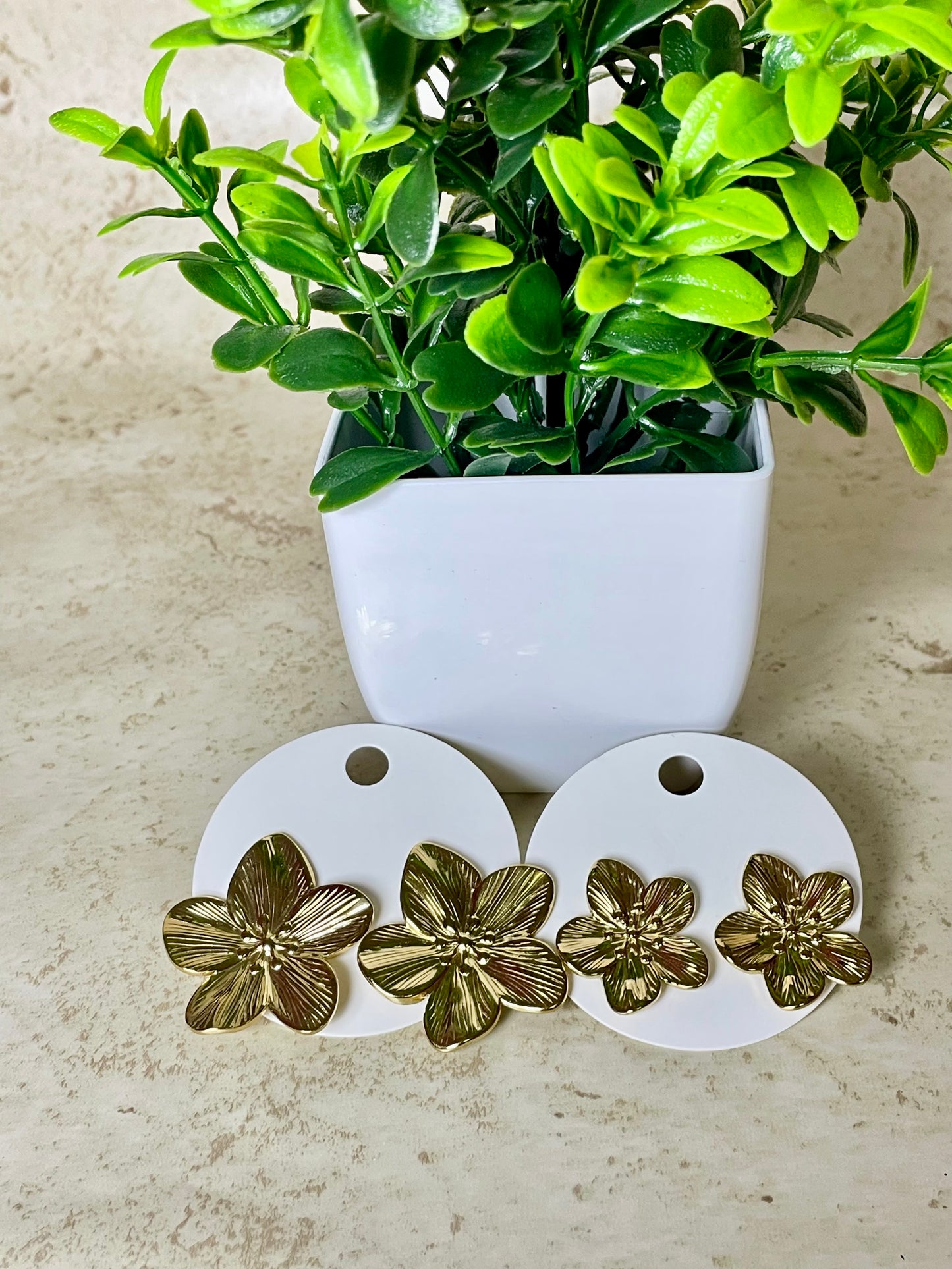 Gold Floral Earrings